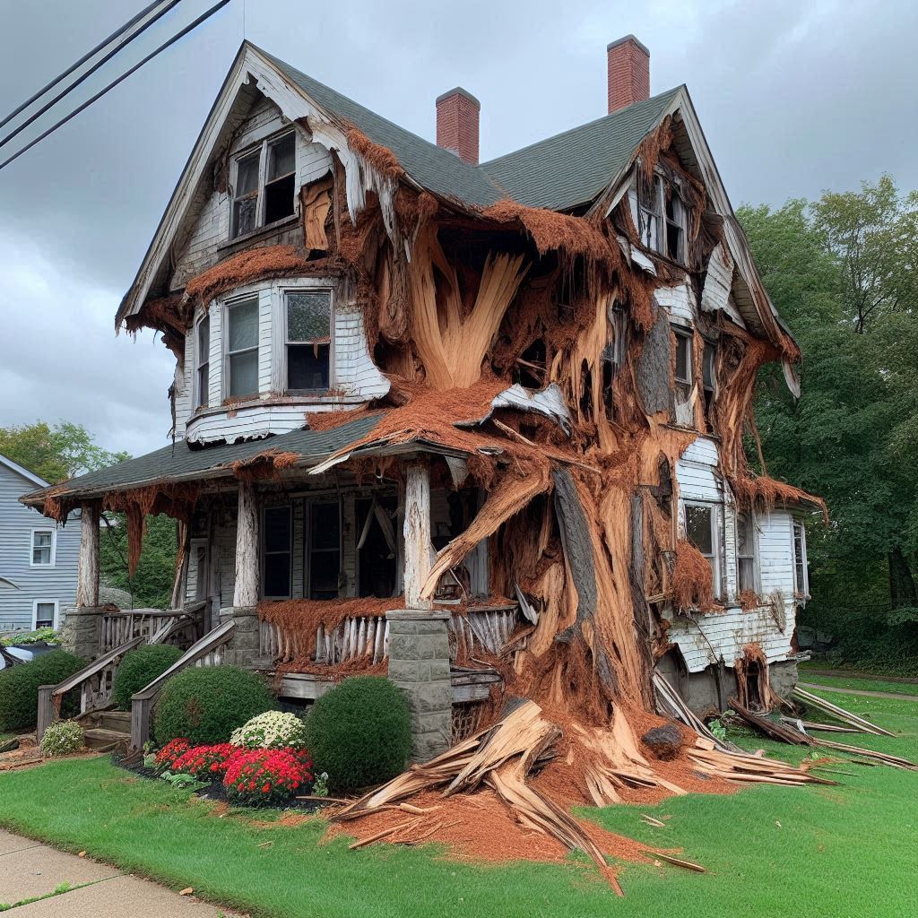 Signs Your Concord Home Needs a Tree Inspection Damaged tree on an Concord home showing signs of disease and decay